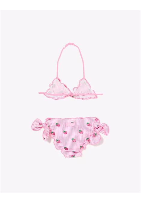 Costume con applicazione SAINT BARTH | CRIS003 CRIS COTTON01430H SEERSUC STRIP STRAW 23D